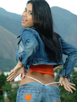 Little Mexican Hoe Lola Pulls Her G-String Straps Up Above Her Daisy Duke Shorts